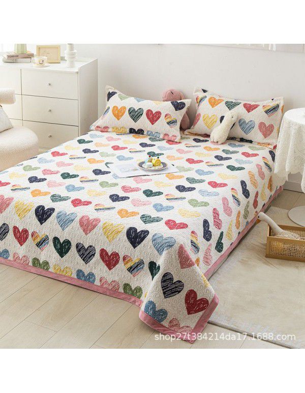 New Milk Pile Bed Cover Three piece Student Dormitory Mattress Blanket Multi functional Non slip Cushion Right Angle Tatami