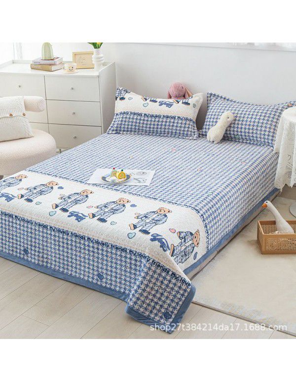 New Milk Pile Bed Cover Three piece Student Dormitory Mattress Blanket Multi functional Non slip Cushion Right Angle Tatami