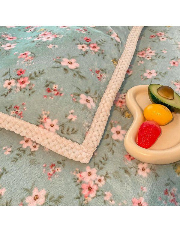 Ins Winter Milk Wool 4-Piece Rabbit Wool Quilt Cover Sheet Pastoral Warm Upset Double Sided Wool Bedding 4