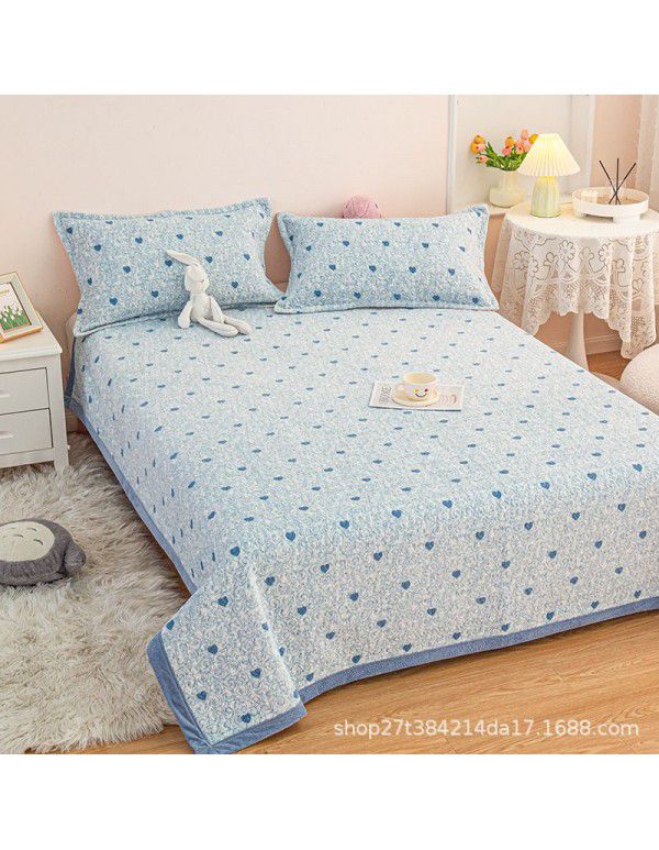 New Milk Pile Bed Cover Three piece Student Dormitory Mattress Blanket Multi functional Non slip Cushion Right Angle Tatami