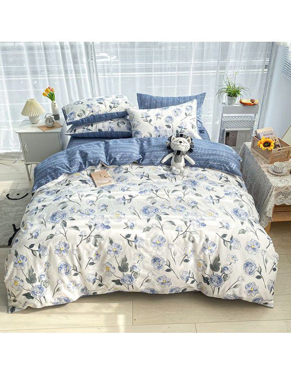 [Super factory] Manufacturer wholesale 2022 pure cotton four piece set Xiains style cotton skin friendly sheet four piece set