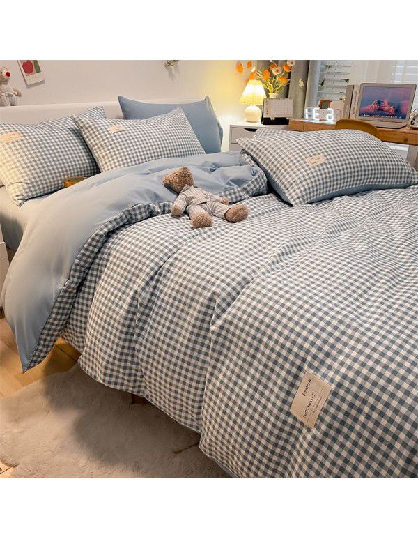 Manufacturer wholesale four piece sets of washable cotton bed sheets, quilt sets, single bed products, student dormitory bed sheets, three piece sets