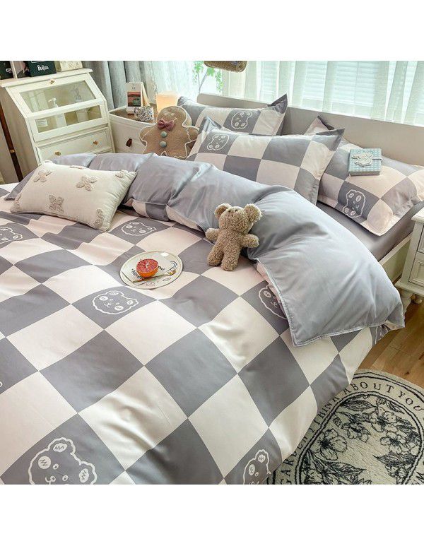 Three piece Bedding Set Gift Aloe Cotton Bedding Sheet Quilt Cover Four piece Bedding Sheet Set One piece Issued to Manufacturer Wholesale