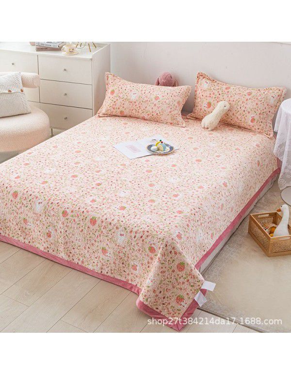 New Milk Pile Bed Cover Three piece Student Dormitory Mattress Blanket Multi functional Non slip Cushion Right Angle Tatami
