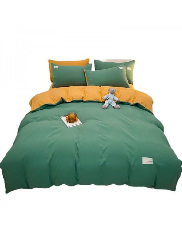 Manufacturer wholesale four piece sets of washable cotton bed sheets, quilt sets, single bed products, student dormitory bed sheets, three piece sets