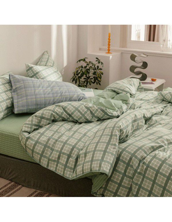 Foreign Trade Home Textile Bedding Three Piece All Cotton Explosives Amazon duvetcover Pure Cotton Printing Duvet Cover Set