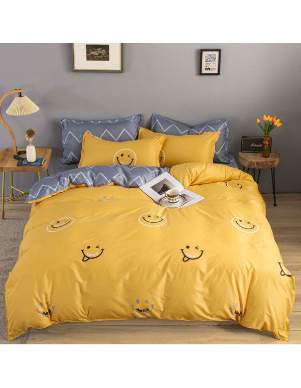 Wholesale thickened and brushed four piece sets of student dormitory three piece sets of spring, autumn and winter single sheets, quilt covers and bedding