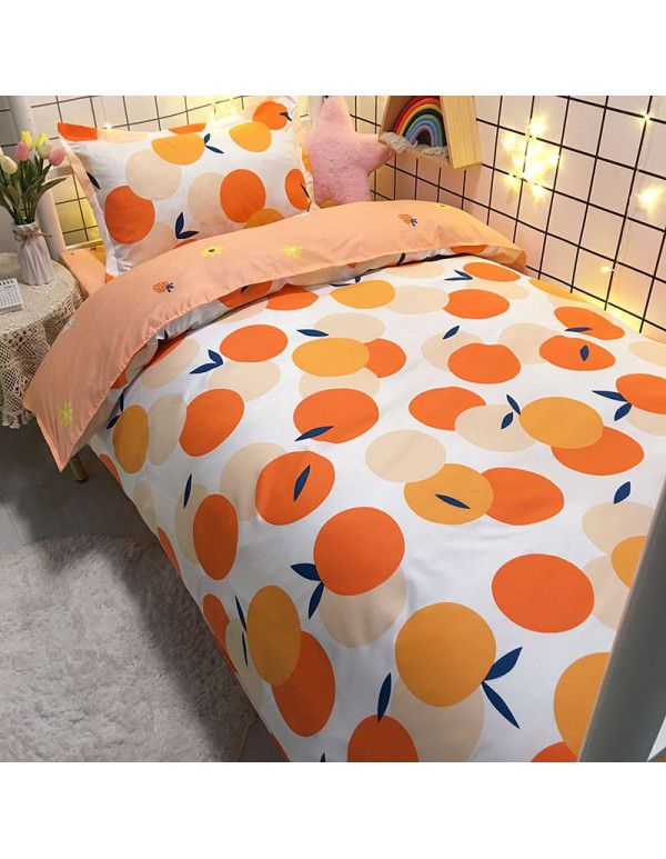 Factory Wholesale Student Dormitory 3-piece set, single cotton 4-piece set, cotton quilt cover, simple bed sheet, one for distribution