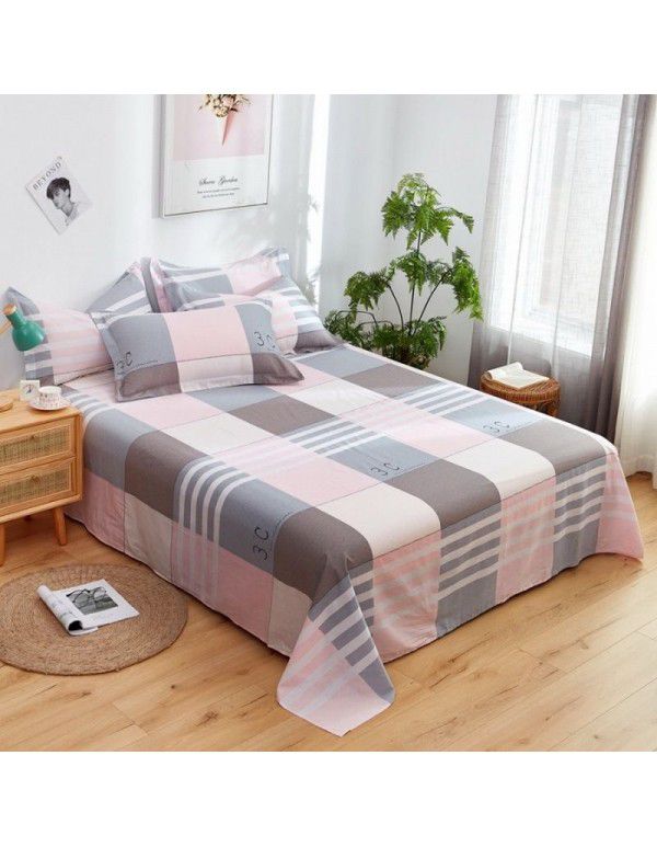 Wholesale of 100% cotton bed sheets in summer, 100% cotton single bed sheets for single dormitory, double household, foreign trade, bedding manufacturers