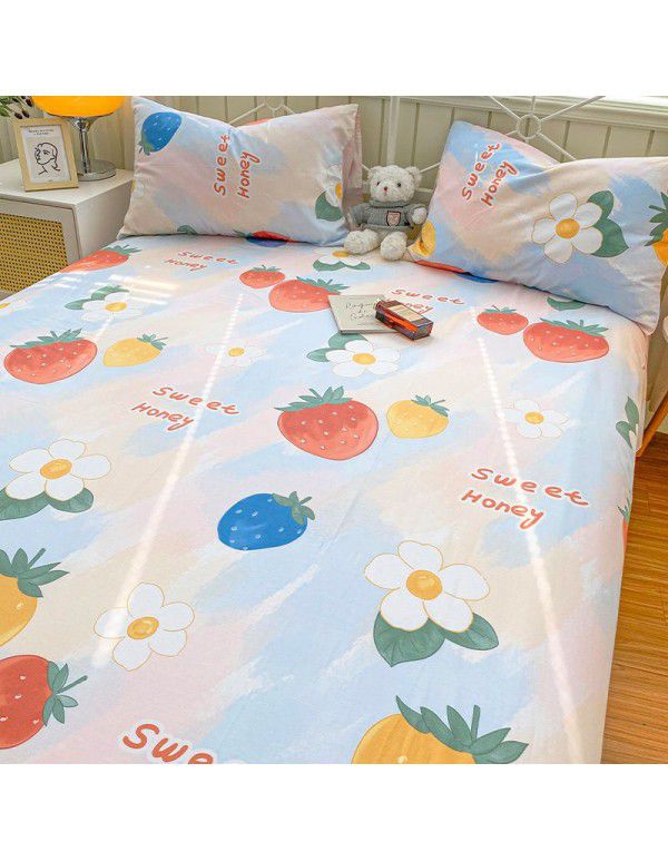 100% Cotton Fitted Sheet One Piece 100% Cotton Bedcover Children's Mattress Cover Simmons Protective Cover All Inclusive Non slip Sheet Set
