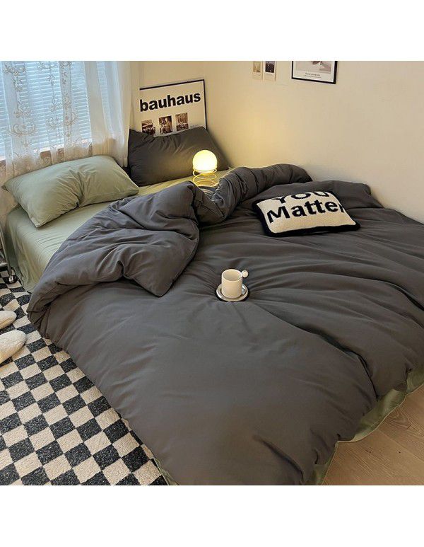 (Small Flowers Series) Nantong Four Piece Bedding Set Wholesale Factory Direct Sales Bedding Sheet, Quilt Cover, Fitted Sheet, Dormitory Three Piece Set