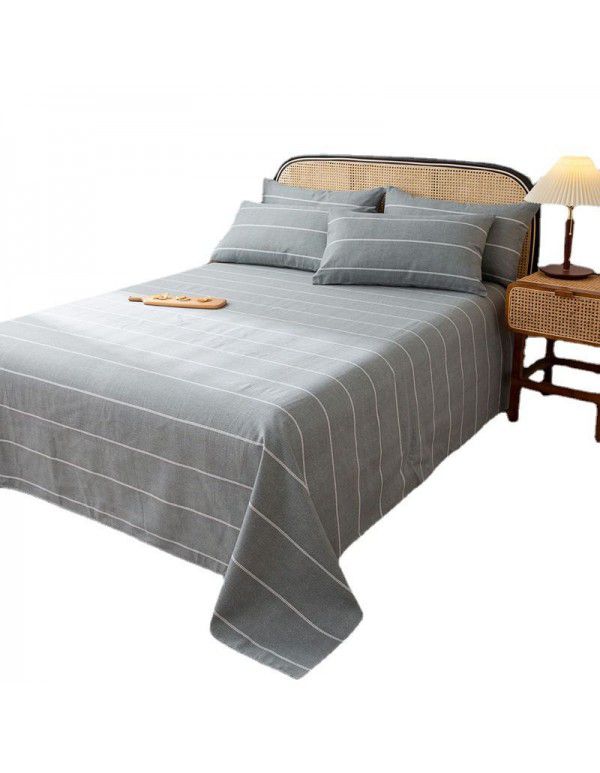 Double warp and double weft cotton three piece thick cotton canvas bedding manufacturer wholesale group purchase