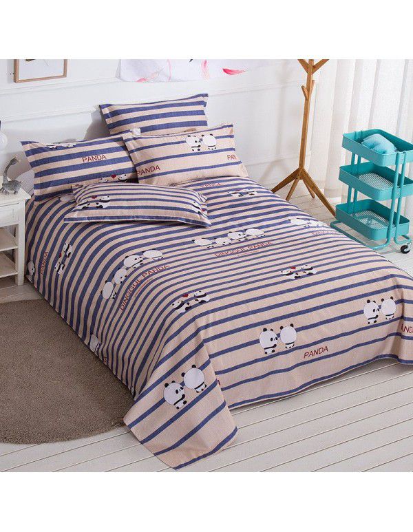 Bedsheet 1.2 * 2.3m thick ground bed sheet single piece wholesale dormitory hotel bedroom single simple bed sheet