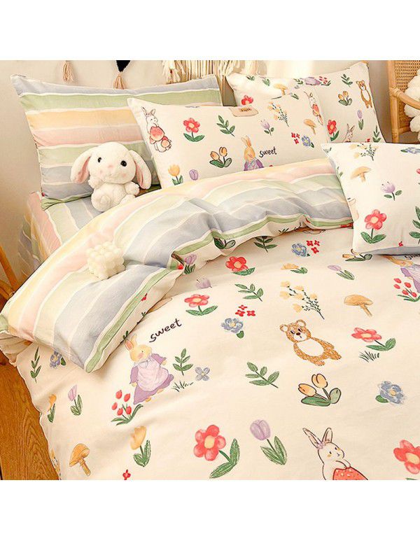 Cotton quilt cover, single piece, 100% cotton, 150x200, student dormitory, single person, 1.5 sheets, bed sheet, quilt cover, 200x230