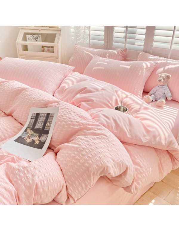 Waffle quilt cover one piece 150x200x230cm washable cotton single quilt cover ins air dormitory single quilt 1.8m