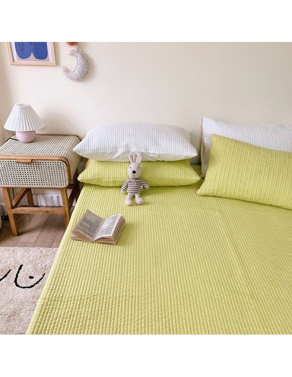 Self use fund! Exported to South Korea Quilted bed sheet with cotton quilt, three piece quilt, dual-use bed cover, air conditioner quilt