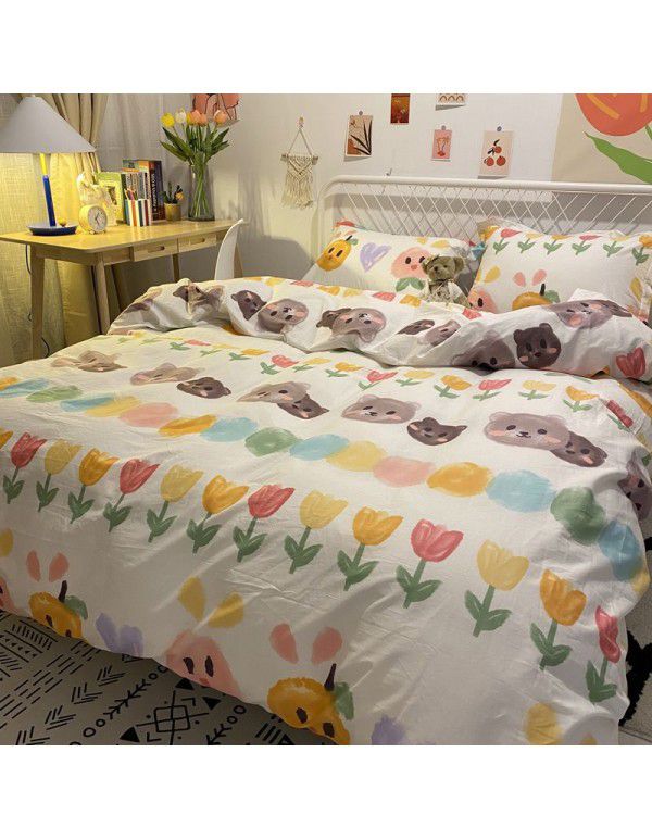 Cotton Quilt Cover Single piece Cotton Twill Checker Dormitory Student Single Bedding Sheet 1.5/1.8 m 2.0 Double Bedding Cover