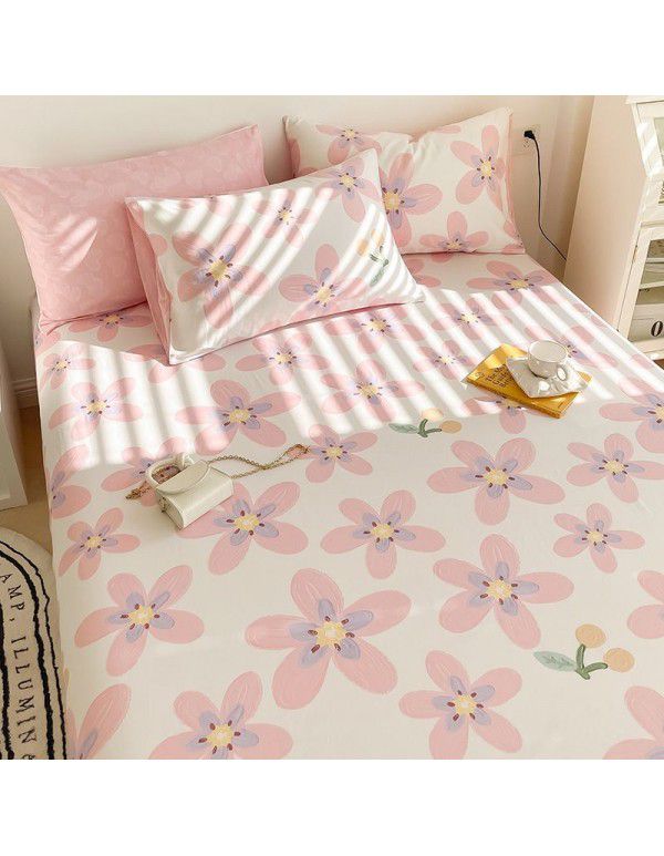 100% Cotton Fitted Sheet One Piece 100% Cotton Bedcover Children's Mattress Cover Simmons Protective Cover All Inclusive Non slip Sheet Set