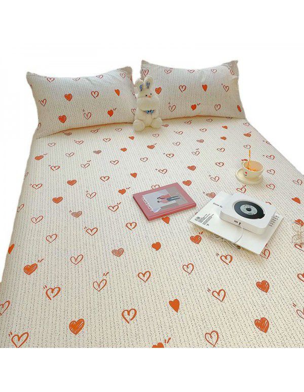 Small fresh cotton 120x200 fitted sheet cotton sheet pillowcase Simmons protective cover 150x200 enlarged bedspread
