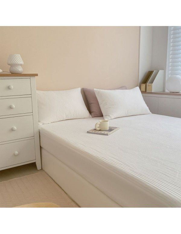 Korean anchor, the same type of all cotton quilted bed cover, three piece set, all cotton cover blanket, cotton fitted sheet, thin cushion cover, bedding
