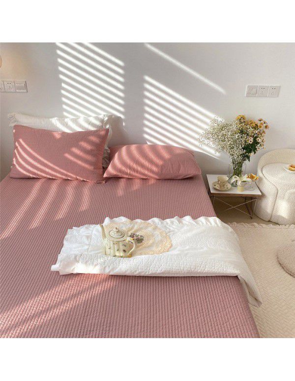 Self use fund! Exported to South Korea Quilted bed sheet with cotton quilt, three piece quilt, dual-use bed cover, air conditioner quilt