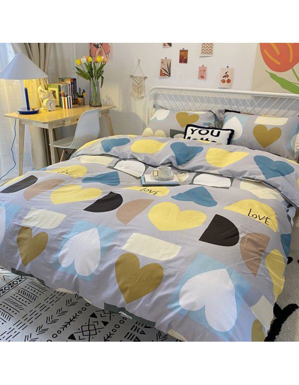 Cotton Quilt Cover Single piece Cotton Twill Checker Dormitory Student Single Bedding Sheet 1.5/1.8 m 2.0 Double Bedding Cover
