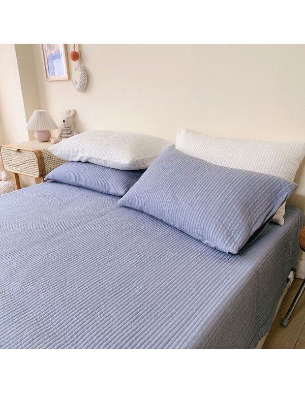 Self use fund! Exported to South Korea Quilted bed sheet with cotton quilt, three piece quilt, dual-use bed cover, air conditioner quilt
