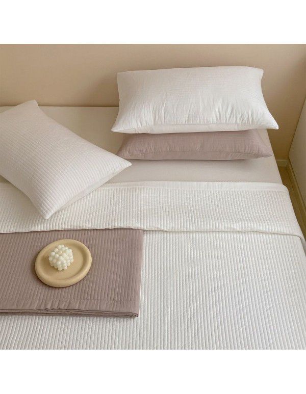 Little Red Book recommends South Korean ins style cotton bed cover three piece set of pure cotton single cover blanket quilted thin summer quilt