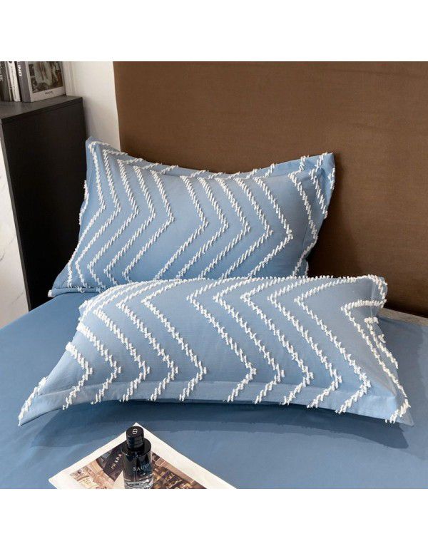 Nordic style four piece set Washed cut out bed sheet quilt cover Fitted sheet All season special price bedding wholesale