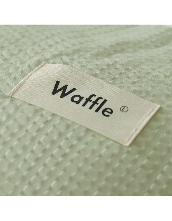 Ins Soft Waffle 4-Piece Washed Cotton Simple Solid Color Dormitory 3-Piece Fitted Sheet Manufacturer Wholesale