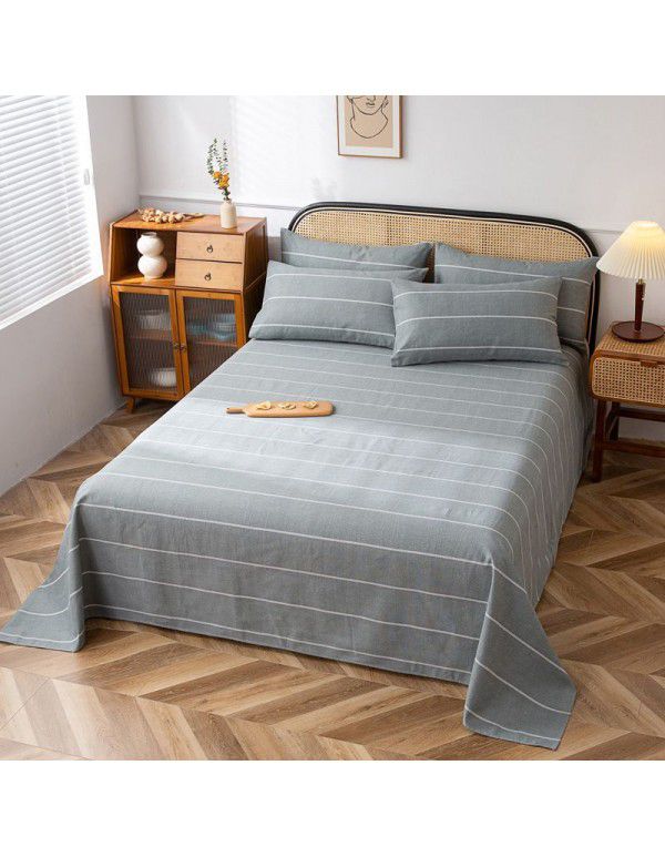 Double warp and double weft cotton three piece thick cotton canvas bedding manufacturer wholesale group purchase