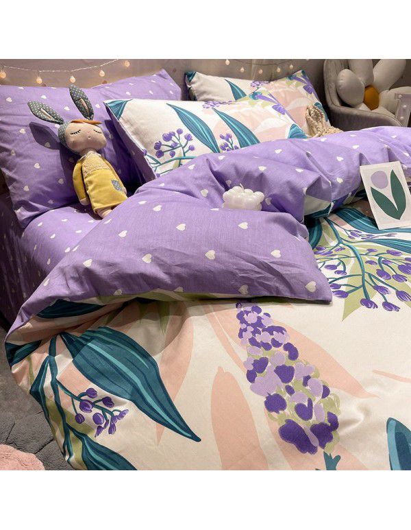 Cotton quilt cover, single piece, 100% cotton, 150x200, student dormitory, single person, 1.5 sheets, bed sheet, quilt cover, 200x230