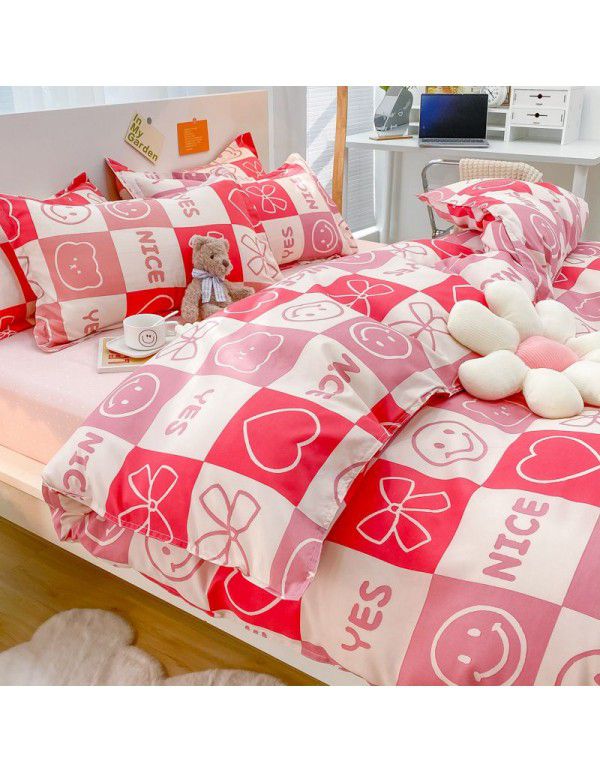 Wholesale thickened and brushed four piece sets of student dormitory three piece sets of spring, autumn and winter single sheets, quilt covers and bedding 