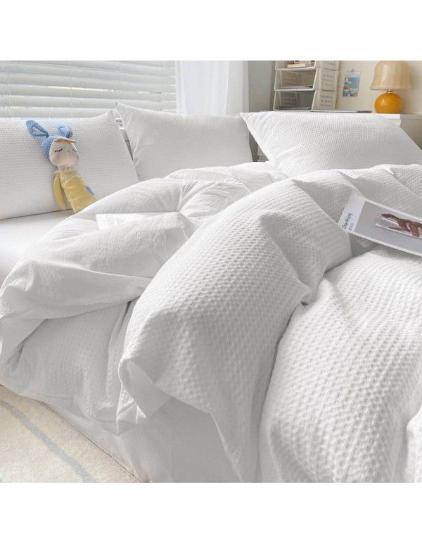 Waffle quilt cover one piece 150x200x230cm washable cotton single quilt cover ins air dormitory single quilt 1.8m