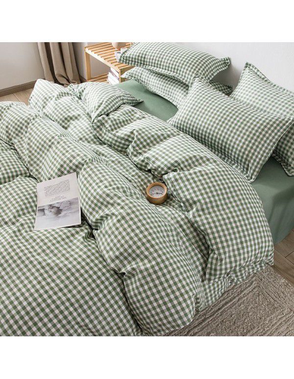 Korean version brushed single quilt cover single quilt quilt cover student dormitory washable cotton bed sheet women's four piece quilt cover