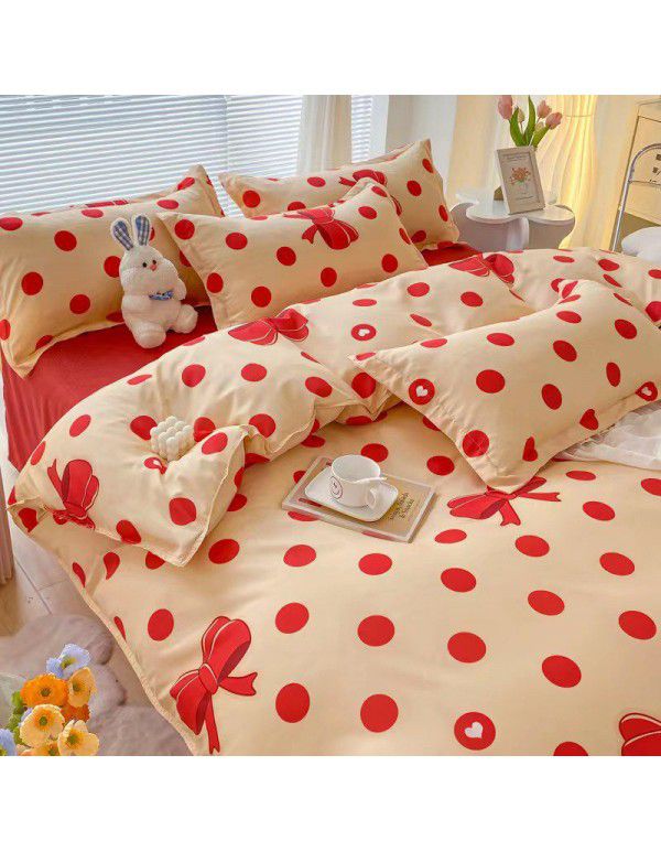 Wholesale thickened and brushed four piece sets of student dormitory three piece sets of spring, autumn and winter single sheets, quilt covers and bedding 