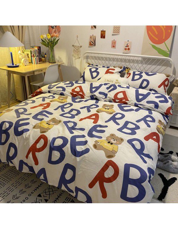 Cotton Quilt Cover Single piece Cotton Twill Checker Dormitory Student Single Bedding Sheet 1.5/1.8 m 2.0 Double Bedding Cover