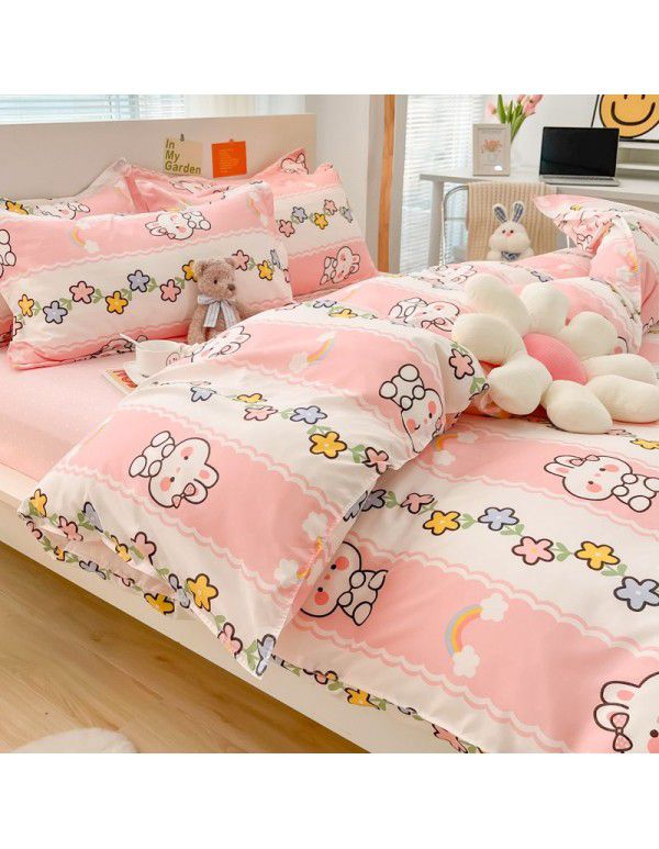 Wholesale thickened and brushed four piece sets of student dormitory three piece sets of spring, autumn and winter single sheets, quilt covers and bedding 