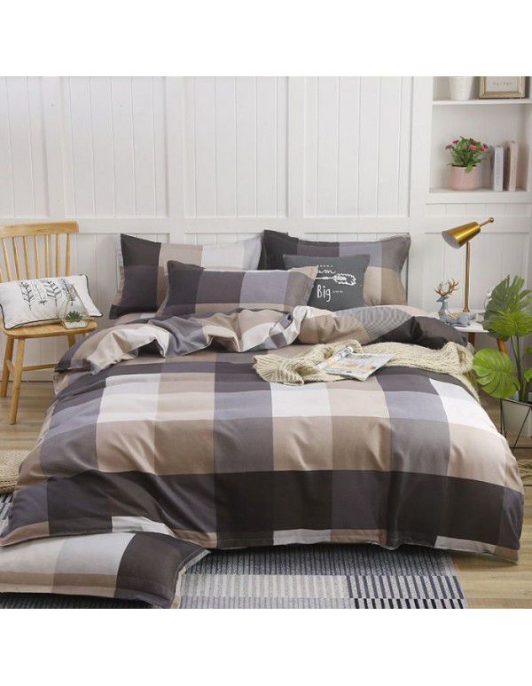 Plant cashmere four piece bed sheet and quilt cover three piece gift group purchase wholesale factory direct sale aloe cotton four piece set