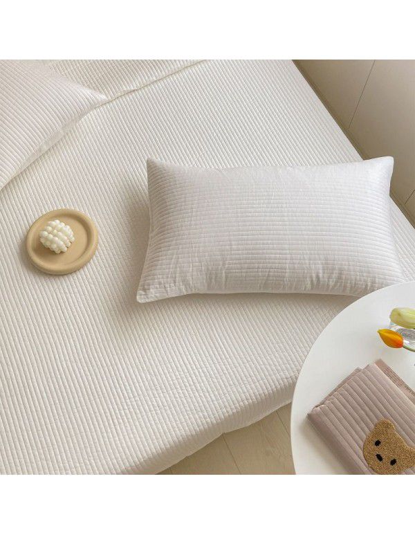 Little Red Book recommends South Korean ins style cotton bed cover three piece set of pure cotton single cover blanket quilted thin summer quilt