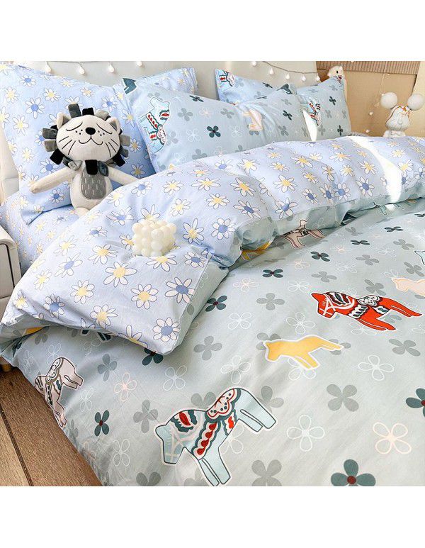 Cotton quilt cover, single piece, 100% cotton, 150x200, student dormitory, single person, 1.5 sheets, bed sheet, quilt cover, 200x230