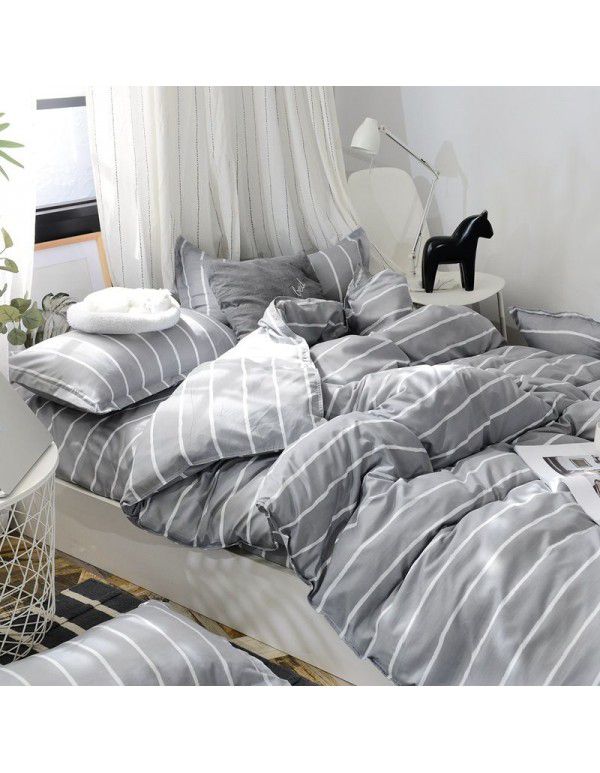 Wholesale thickened and brushed four piece sets of student dormitory three piece sets of spring, autumn and winter single sheets, quilt covers and bedding 
