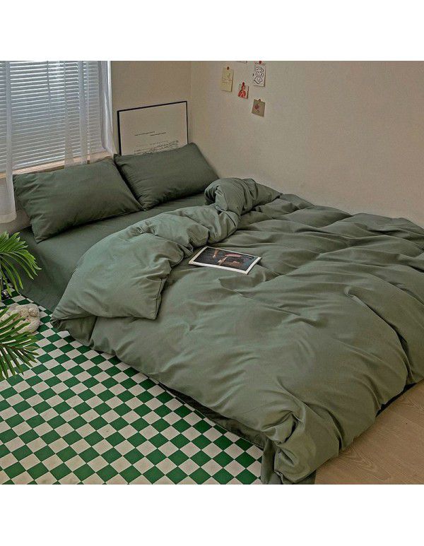 (Small Flowers Series) Nantong Four Piece Bedding Set Wholesale Factory Direct Sales Bedding Sheet, Quilt Cover, Fitted Sheet, Dormitory Three Piece Set