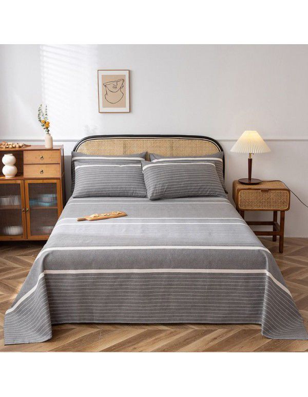 Double warp and double weft cotton three piece thick cotton canvas bedding manufacturer wholesale group purchase