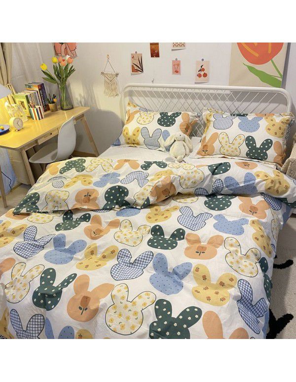 Cotton Quilt Cover Single piece Cotton Twill Checker Dormitory Student Single Bedding Sheet 1.5/1.8 m 2.0 Double Bedding Cover