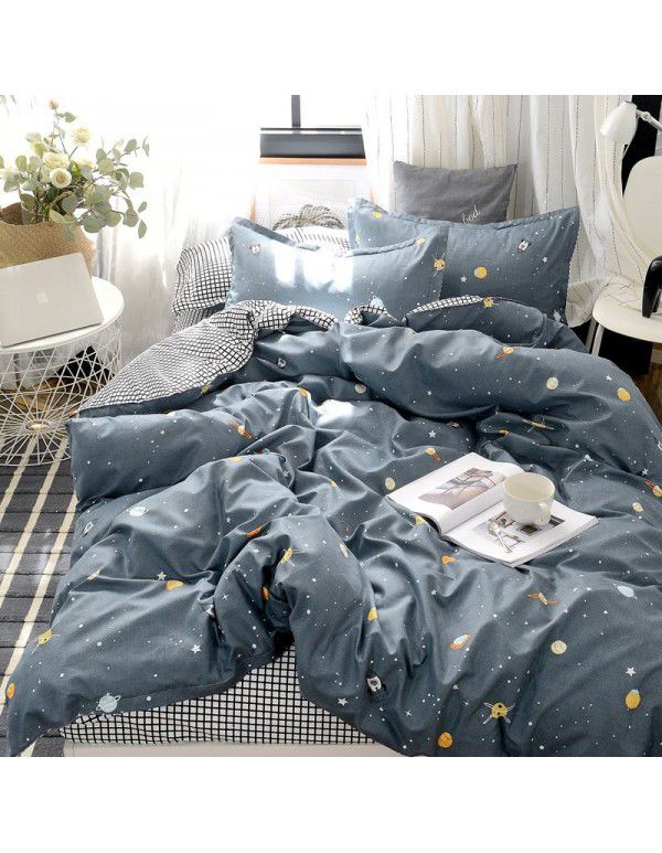 Wholesale thickened and brushed four piece sets of student dormitory three piece sets of spring, autumn and winter single sheets, quilt covers and bedding 