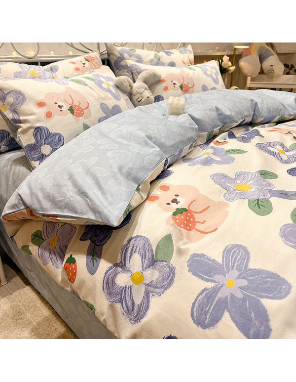 Cotton quilt cover, single piece, 100% cotton, 150x200, student dormitory, single person, 1.5 sheets, bed sheet, quilt cover, 200x230