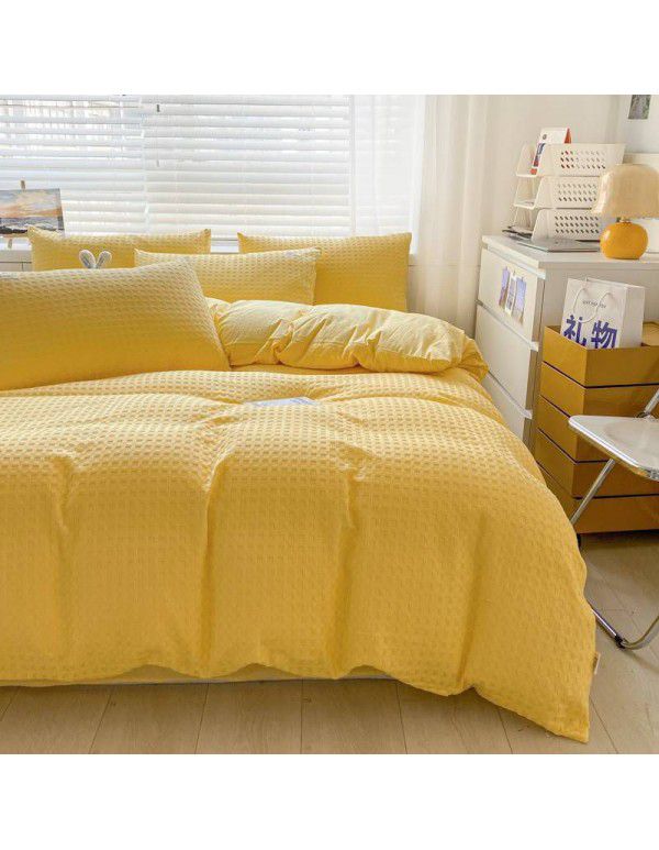 Waffle quilt cover one piece 150x200x230cm washable cotton single quilt cover ins air dormitory single quilt 1.8m