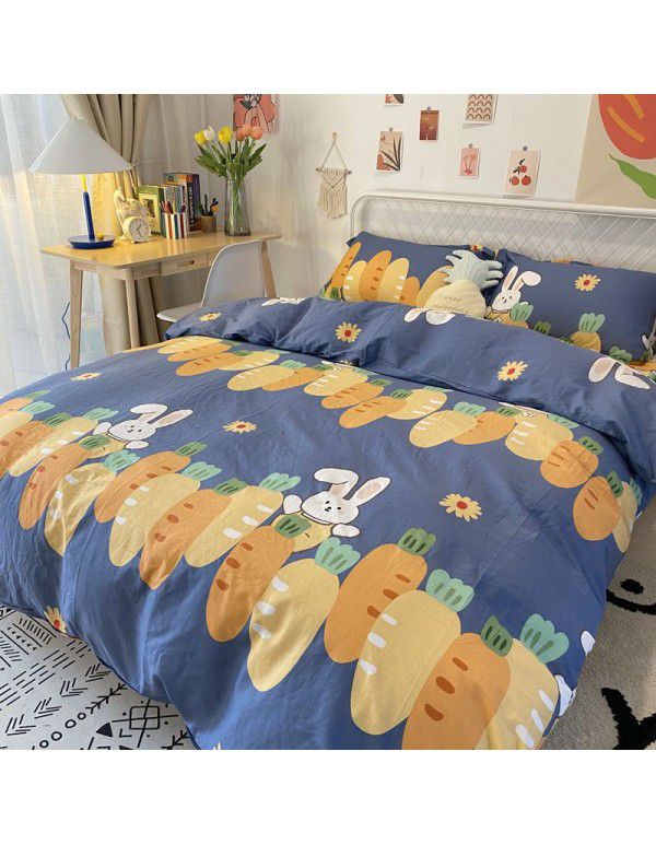 Cotton Quilt Cover Single piece Cotton Twill Checker Dormitory Student Single Bedding Sheet 1.5/1.8 m 2.0 Double Bedding Cover