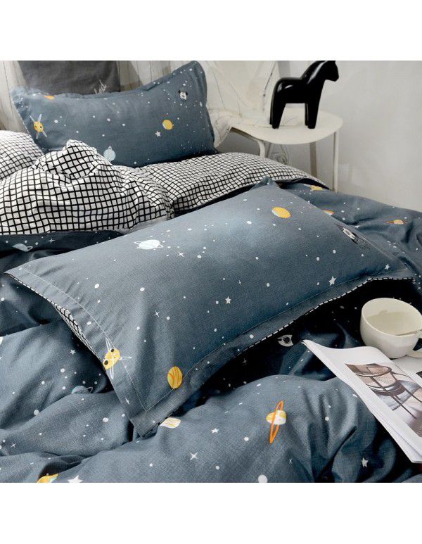 Wholesale thickened and brushed four piece sets of student dormitory three piece sets of spring, autumn and winter single sheets, quilt covers and bedding 